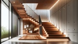 Moderne houten trap: Combinatie van Warmte en Hedendaags Design