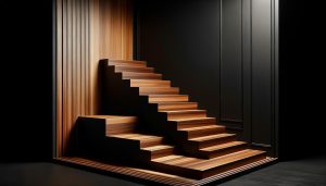 Zwart met houten trap: Elegante Combinaties