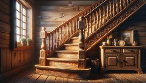 Landelijke houten trap: Rustieke Charme voor Thuis